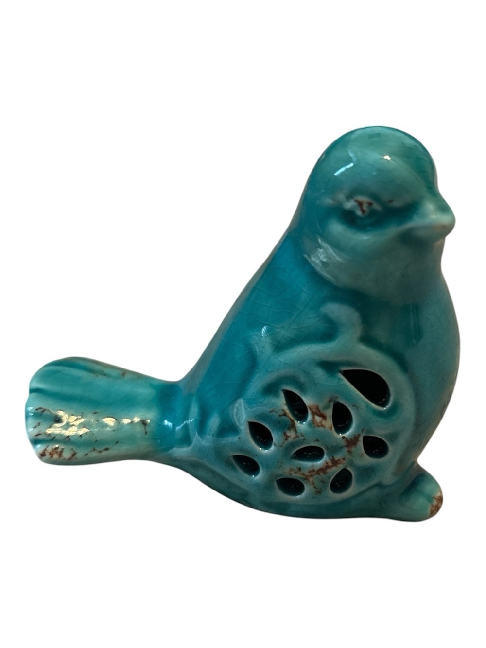 Turquoise Ceramic Bird- Glossy